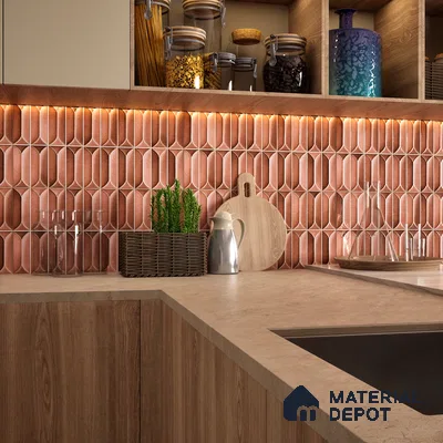 Faux Subway Wall Tile TL 04688 H Capsule Solara Mocha Brown 2 ft x 1 ft Ceramic Glossy Finish - 9 mm | Suitable For Kitchen, Bathroom Walls and Backsplashes | Please Expect a Slight Variation of Pattern (Sample)