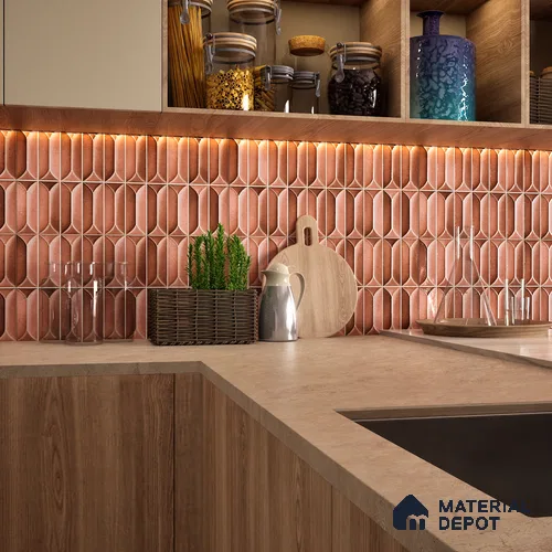 Faux Subway Wall Tile TL 04688 H Capsule Solara Mocha Brown 2 ft x 1 ft Ceramic Glossy Finish - 9 mm | Suitable For Kitchen, Bathroom Walls and Backsplashes | Please Expect a Slight Variation of Pattern