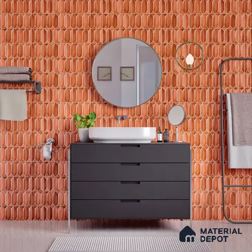 Faux Subway Wall Tile TL 04688 H Capsule Solara Mocha Brown 2 ft x 1 ft Ceramic Glossy Finish - 9 mm | Suitable For Kitchen, Bathroom Walls and Backsplashes | Please Expect a Slight Variation of Pattern