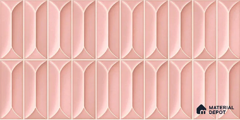 Faux Subway Wall Tile TL 04688 I Capsule Solara Kent Pink 2 ft x 1 ft Ceramic Glossy Finish - 9 mm | Suitable For Kitchen, Bathroom Walls and Backsplashes | Please Expect a Slight Variation of Pattern (Sample)