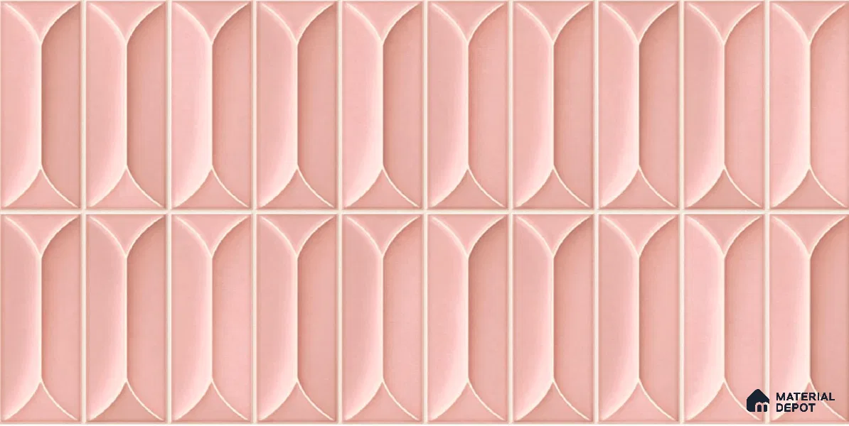 Faux Subway Wall Tile TL 04688 I Capsule Solara Kent Pink 2 ft x 1 ft Ceramic Glossy Finish - 9 mm | Suitable For Kitchen, Bathroom Walls and Backsplashes | Please Expect a Slight Variation of Pattern (Sample)
