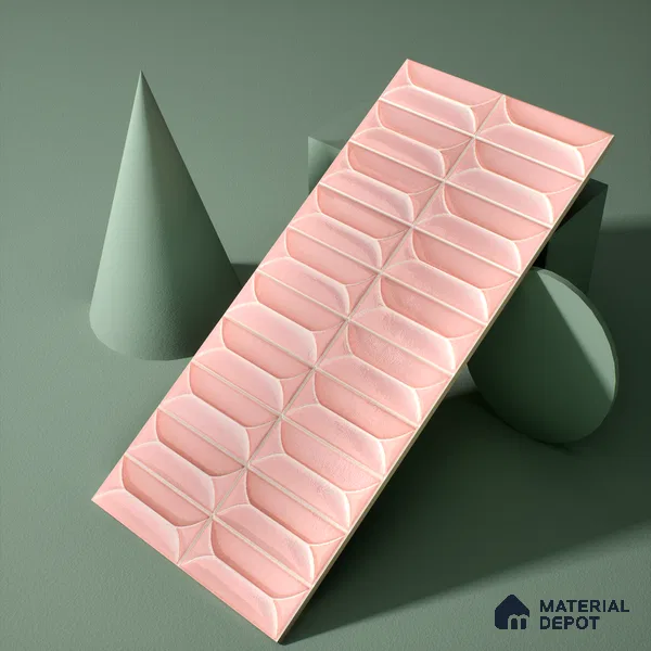 Faux Subway Wall Tile TL 04688 I Capsule Solara Kent Pink 2 ft x 1 ft Ceramic Glossy Finish - 9 mm | Suitable For Kitchen, Bathroom Walls and Backsplashes | Please Expect a Slight Variation of Pattern (Sample)