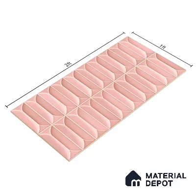 Faux Subway Wall Tile TL 04688 I Capsule Solara Kent Pink 2 ft x 1 ft Ceramic Glossy Finish - 9 mm | Suitable For Kitchen, Bathroom Walls and Backsplashes | Please Expect a Slight Variation of Pattern (Sample)