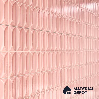 Faux Subway Wall Tile TL 04688 I Capsule Solara Kent Pink 2 ft x 1 ft Ceramic Glossy Finish - 9 mm | Suitable For Kitchen, Bathroom Walls and Backsplashes | Please Expect a Slight Variation of Pattern (Sample)