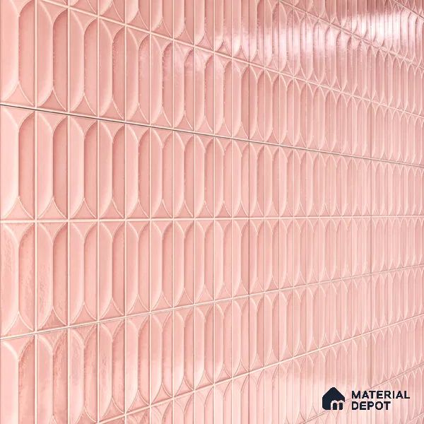 Faux Subway Wall Tile TL 04688 I Capsule Solara Kent Pink 2 ft x 1 ft Ceramic Glossy Finish - 9 mm | Suitable For Kitchen, Bathroom Walls and Backsplashes | Please Expect a Slight Variation of Pattern (Sample)