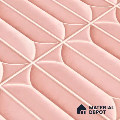 Faux Subway Wall Tile TL 04688 I Capsule Solara Kent Pink 2 ft x 1 ft Ceramic Glossy Finish - 9 mm | Suitable For Kitchen, Bathroom Walls and Backsplashes | Please Expect a Slight Variation of Pattern (Sample)