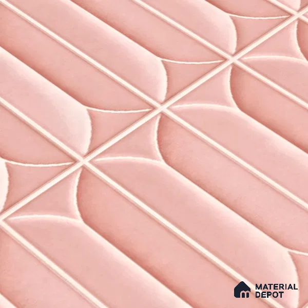 Faux Subway Wall Tile TL 04688 I Capsule Solara Kent Pink 2 ft x 1 ft Ceramic Glossy Finish - 9 mm | Suitable For Kitchen, Bathroom Walls and Backsplashes | Please Expect a Slight Variation of Pattern (Sample)