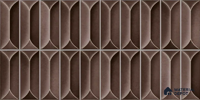 Faux Subway Wall Tile TL 04688 J Capsule Solara Berlin Brown 2 ft x 1 ft Ceramic Glossy Finish - 9 mm | Suitable For Kitchen, Bathroom Walls and Backsplashes | Please Expect a Slight Variation of Pattern (Sample)