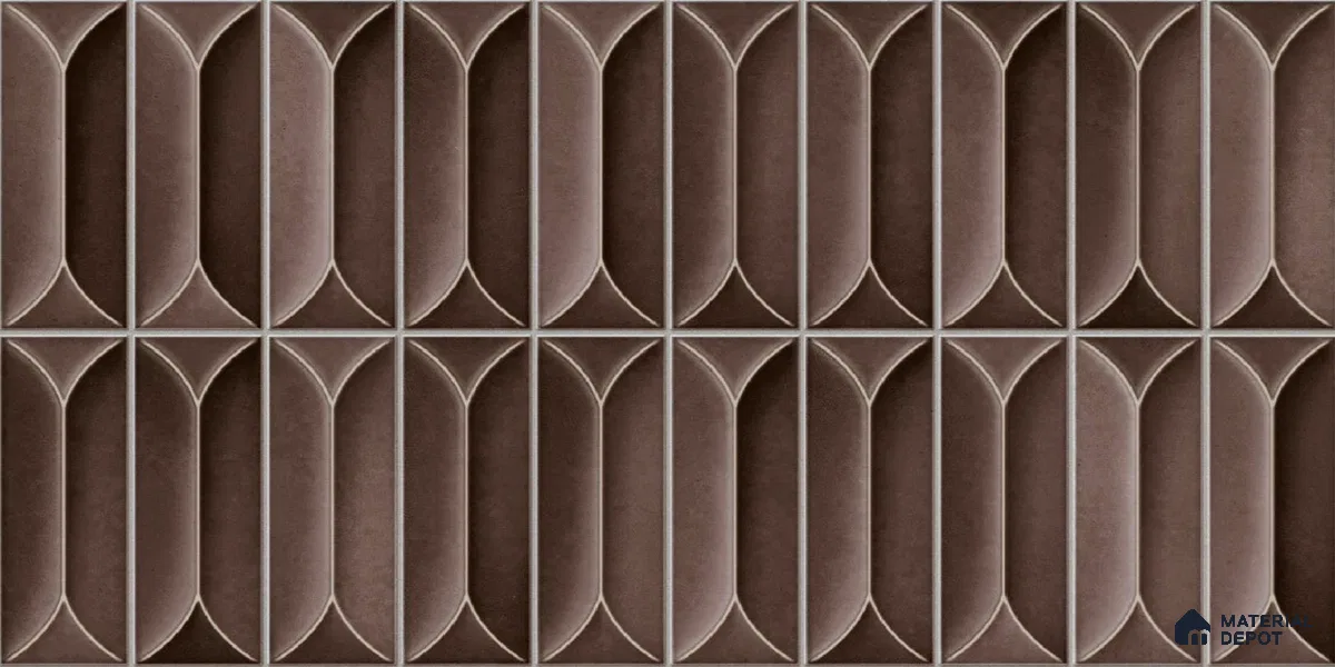 Faux Subway Wall Tile TL 04688 J Capsule Solara Berlin Brown 2 ft x 1 ft Ceramic Glossy Finish - 9 mm | Suitable For Kitchen, Bathroom Walls and Backsplashes | Please Expect a Slight Variation of Pattern (Sample)