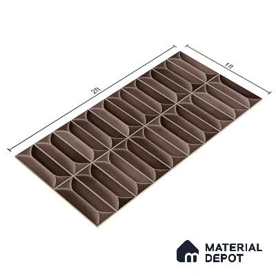Faux Subway Wall Tile TL 04688 J Capsule Solara Berlin Brown 2 ft x 1 ft Ceramic Glossy Finish - 9 mm | Suitable For Kitchen, Bathroom Walls and Backsplashes | Please Expect a Slight Variation of Pattern (Sample)