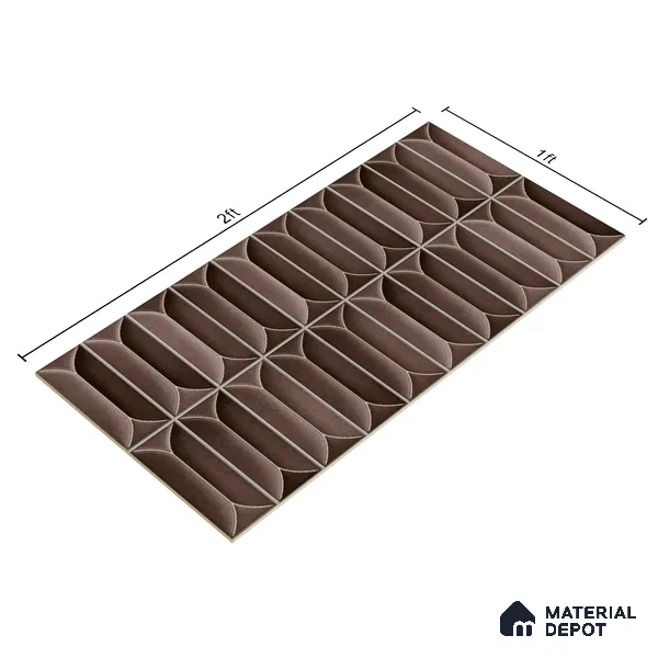 Faux Subway Wall Tile TL 04688 J Capsule Solara Berlin Brown 2 ft x 1 ft Ceramic Glossy Finish - 9 mm | Suitable For Kitchen, Bathroom Walls and Backsplashes | Please Expect a Slight Variation of Pattern (Sample)