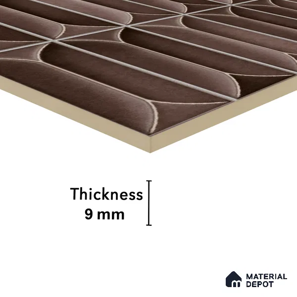 Faux Subway Wall Tile TL 04688 J Capsule Solara Berlin Brown 2 ft x 1 ft Ceramic Glossy Finish - 9 mm | Suitable For Kitchen, Bathroom Walls and Backsplashes | Please Expect a Slight Variation of Pattern (Sample)