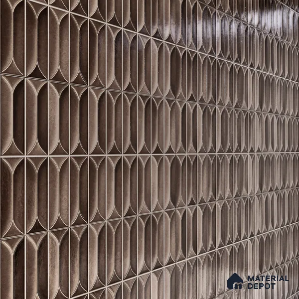 Faux Subway Wall Tile TL 04688 J Capsule Solara Berlin Brown 2 ft x 1 ft Ceramic Glossy Finish - 9 mm | Suitable For Kitchen, Bathroom Walls and Backsplashes | Please Expect a Slight Variation of Pattern (Sample)