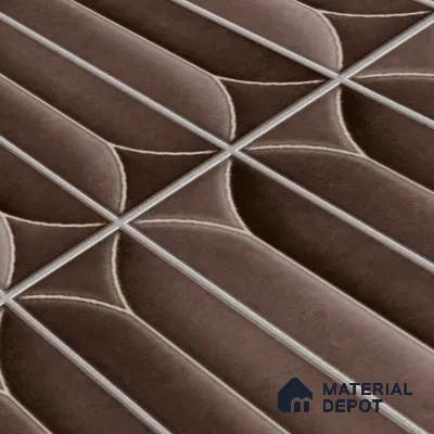 Faux Subway Wall Tile TL 04688 J Capsule Solara Berlin Brown 2 ft x 1 ft Ceramic Glossy Finish - 9 mm | Suitable For Kitchen, Bathroom Walls and Backsplashes | Please Expect a Slight Variation of Pattern (Sample)