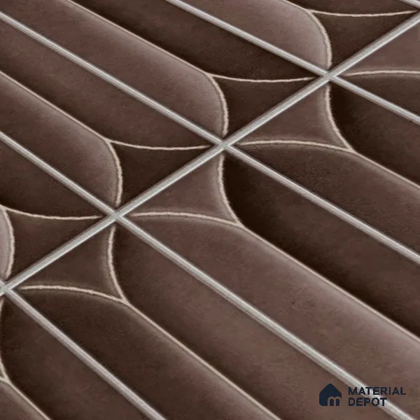 Faux Subway Wall Tile TL 04688 J Capsule Solara Berlin Brown 2 ft x 1 ft Ceramic Glossy Finish - 9 mm | Suitable For Kitchen, Bathroom Walls and Backsplashes | Please Expect a Slight Variation of Pattern (Sample)