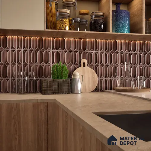 Faux Subway Wall Tile TL 04688 J Capsule Solara Berlin Brown 2 ft x 1 ft Ceramic Glossy Finish - 9 mm | Suitable For Kitchen, Bathroom Walls and Backsplashes | Please Expect a Slight Variation of Pattern