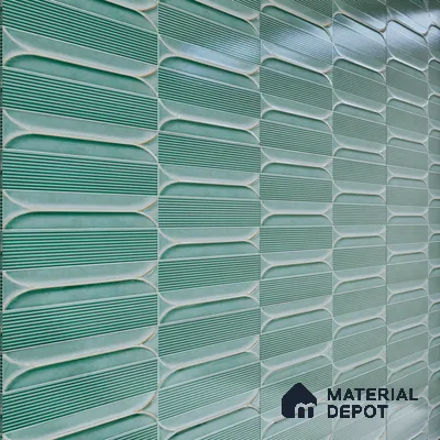 Faux Subway Wall Tile TL 04690 B Horizon Capsule Solara Blue Marley 2 ft x 1 ft Ceramic Glossy Finish - 9 mm | Suitable For Kitchen, Bathroom Walls and Backsplashes | Please Expect a Slight Variation of Pattern (Sample)