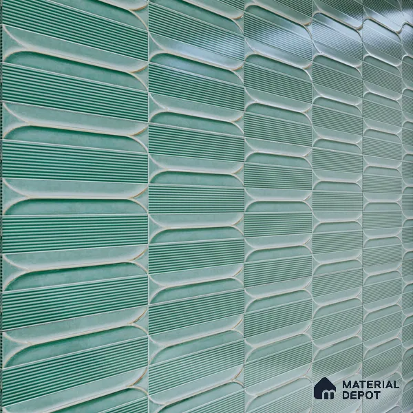 Faux Subway Wall Tile TL 04690 B Horizon Capsule Solara Blue Marley 2 ft x 1 ft Ceramic Glossy Finish - 9 mm | Suitable For Kitchen, Bathroom Walls and Backsplashes | Please Expect a Slight Variation of Pattern (Sample)