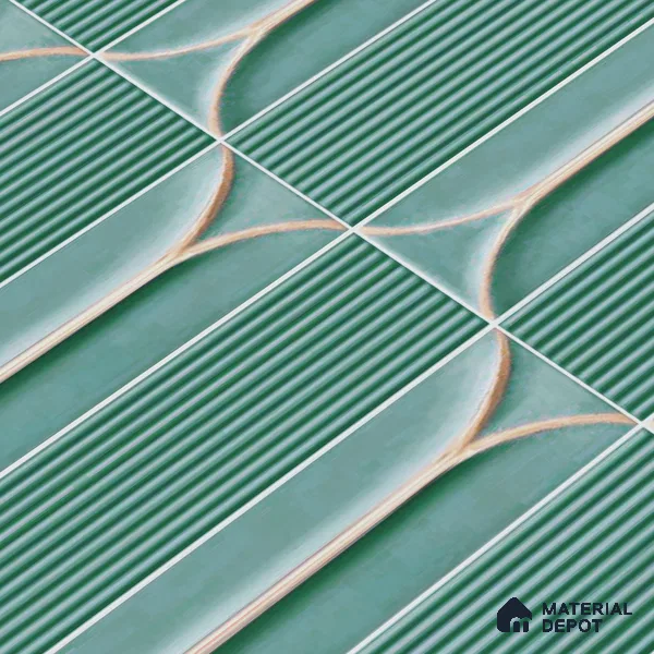 Faux Subway Wall Tile TL 04690 B Horizon Capsule Solara Blue Marley 2 ft x 1 ft Ceramic Glossy Finish - 9 mm | Suitable For Kitchen, Bathroom Walls and Backsplashes | Please Expect a Slight Variation of Pattern (Sample)
