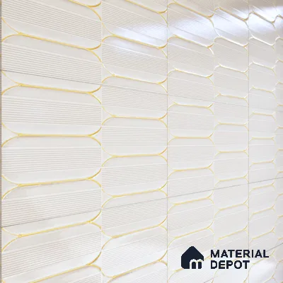 Faux Subway Wall Tile TL 04690 C Horizon Capsule Solara Feather White 2 ft x 1 ft Ceramic Glossy Finish - 9 mm | Suitable For Kitchen, Bathroom Walls and Backsplashes | Please Expect a Slight Variation of Pattern (Sample)