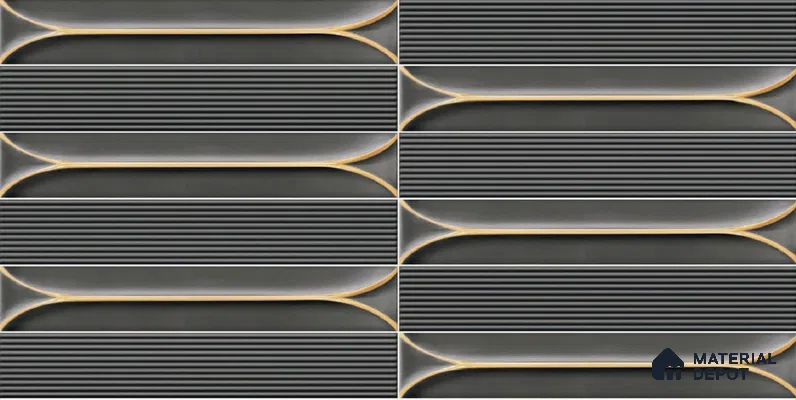 Faux Subway Wall Tile TL 04690 D Horizon Capsule Solara Anchor Grey 2 ft x 1 ft Ceramic Glossy Finish - 9 mm | Suitable For Kitchen, Bathroom Walls and Backsplashes | Please Expect a Slight Variation of Pattern (Sample)