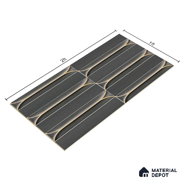 Faux Subway Wall Tile TL 04690 D Horizon Capsule Solara Anchor Grey 2 ft x 1 ft Ceramic Glossy Finish - 9 mm | Suitable For Kitchen, Bathroom Walls and Backsplashes | Please Expect a Slight Variation of Pattern (Sample)