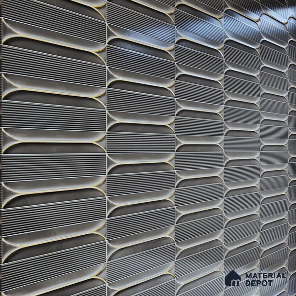 Faux Subway Wall Tile TL 04690 D Horizon Capsule Solara Anchor Grey 2 ft x 1 ft Ceramic Glossy Finish - 9 mm | Suitable For Kitchen, Bathroom Walls and Backsplashes | Please Expect a Slight Variation of Pattern (Sample)
