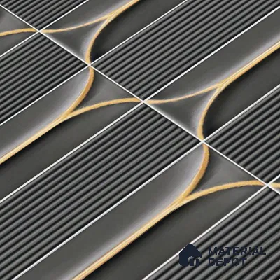 Faux Subway Wall Tile TL 04690 D Horizon Capsule Solara Anchor Grey 2 ft x 1 ft Ceramic Glossy Finish - 9 mm | Suitable For Kitchen, Bathroom Walls and Backsplashes | Please Expect a Slight Variation of Pattern (Sample)