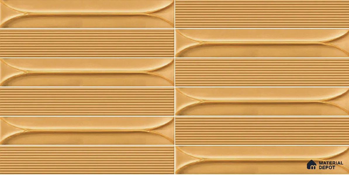 Faux Subway Wall Tile TL 04690 E Horizon Capsule Solara Oxide Brown 2 ft x 1 ft Ceramic Glossy Finish - 9 mm | Suitable For Kitchen, Bathroom Walls and Backsplashes | Please Expect a Slight Variation of Pattern (Sample)