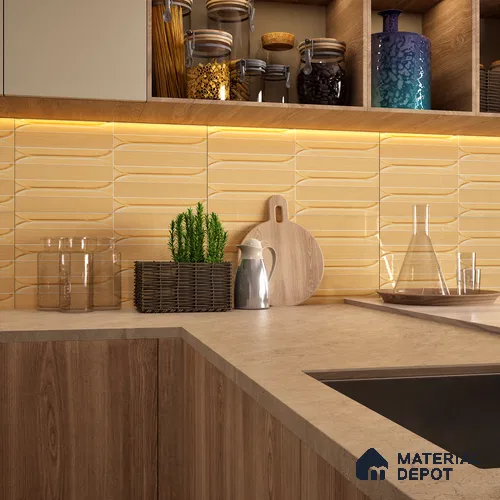 Faux Subway Wall Tile TL 04690 E Horizon Capsule Solara Oxide Brown 2 ft x 1 ft Ceramic Glossy Finish - 9 mm | Suitable For Kitchen, Bathroom Walls and Backsplashes | Please Expect a Slight Variation of Pattern