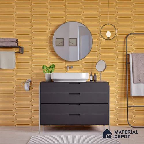 Faux Subway Wall Tile TL 04690 E Horizon Capsule Solara Oxide Brown 2 ft x 1 ft Ceramic Glossy Finish - 9 mm | Suitable For Kitchen, Bathroom Walls and Backsplashes | Please Expect a Slight Variation of Pattern