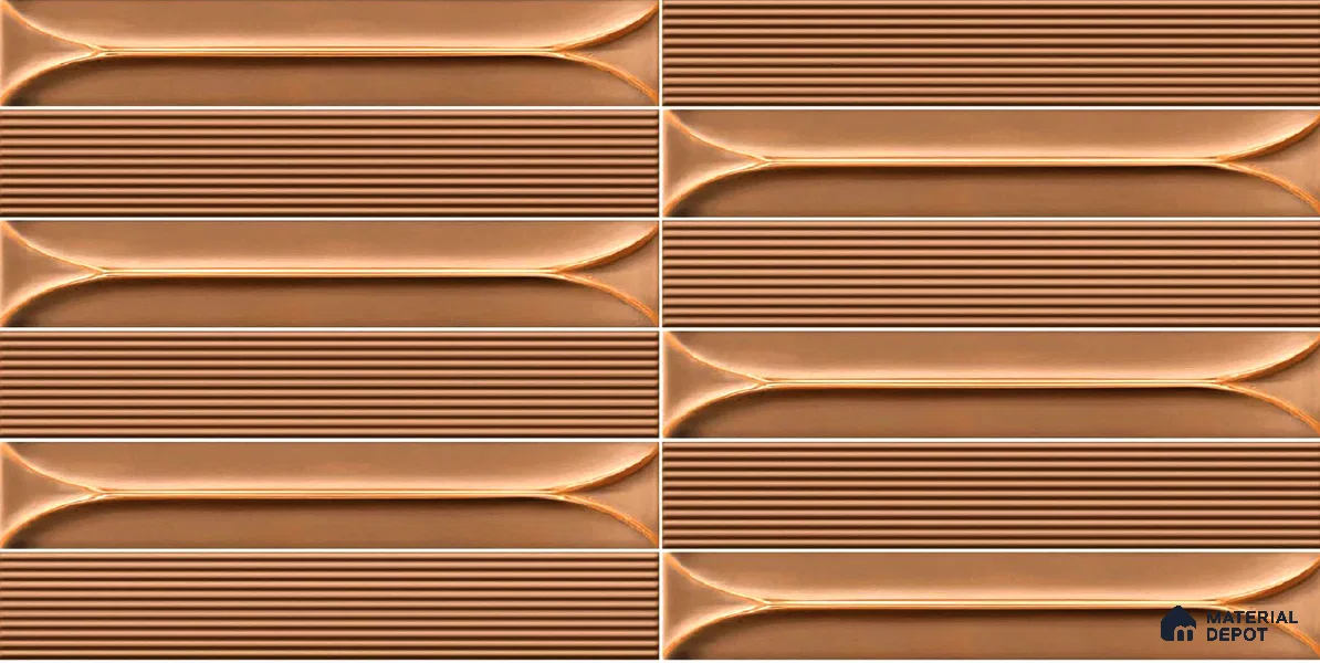 Faux Subway Wall Tile TL 04690 Horizon Capsule Solara Sparrow Brown 2 ft x 1 ft Ceramic Glossy Finish - 9 mm | Suitable For Kitchen, Bathroom Walls and Backsplashes | Please Expect a Slight Variation of Pattern