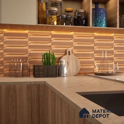 Faux Subway Wall Tile TL 04690 Horizon Capsule Solara Sparrow Brown 2 ft x 1 ft Ceramic Glossy Finish - 9 mm | Suitable For Kitchen, Bathroom Walls and Backsplashes | Please Expect a Slight Variation of Pattern