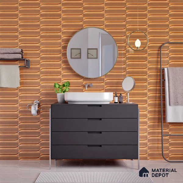 Faux Subway Wall Tile TL 04690 Horizon Capsule Solara Sparrow Brown 2 ft x 1 ft Ceramic Glossy Finish - 9 mm | Suitable For Kitchen, Bathroom Walls and Backsplashes | Please Expect a Slight Variation of Pattern