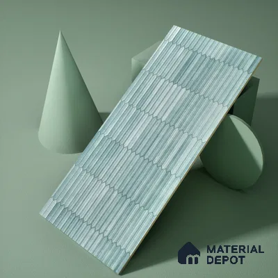 Faux Subway Wall Tile TL 04689 B Pencil Kitkat Solara Marine Blue 2 ft x 1 ft Ceramic Glossy Finish - 9 mm | Suitable For Kitchen, Bathroom Walls and Backsplashes | Please Expect a Slight Variation of Pattern