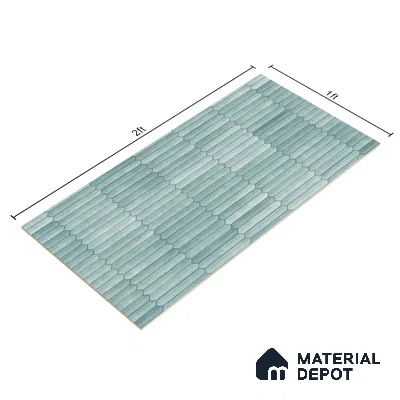 Faux Subway Wall Tile TL 04689 B Pencil Kitkat Solara Marine Blue 2 ft x 1 ft Ceramic Glossy Finish - 9 mm | Suitable For Kitchen, Bathroom Walls and Backsplashes | Please Expect a Slight Variation of Pattern