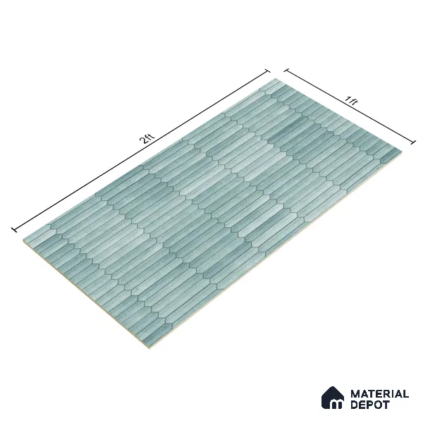 Faux Subway Wall Tile TL 04689 B Pencil Kitkat Solara Marine Blue 2 ft x 1 ft Ceramic Glossy Finish - 9 mm | Suitable For Kitchen, Bathroom Walls and Backsplashes | Please Expect a Slight Variation of Pattern