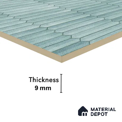 Faux Subway Wall Tile TL 04689 B Pencil Kitkat Solara Marine Blue 2 ft x 1 ft Ceramic Glossy Finish - 9 mm | Suitable For Kitchen, Bathroom Walls and Backsplashes | Please Expect a Slight Variation of Pattern
