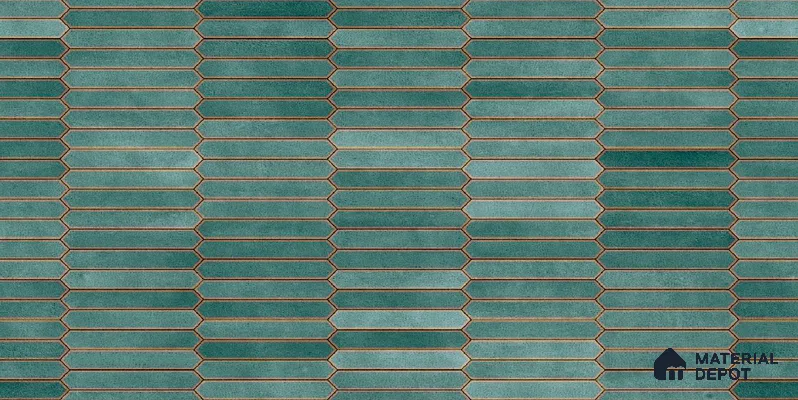 Faux Subway Wall Tile TL 04689 C Pencil Kitkat Solara French Blue 2 ft x 1 ft Ceramic Glossy Finish - 9 mm | Suitable For Kitchen, Bathroom Walls and Backsplashes | Please Expect a Slight Variation of Pattern (Sample)