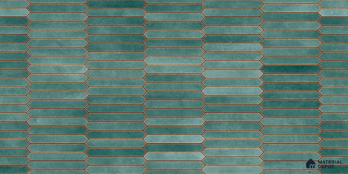 Faux Subway Wall Tile TL 04689 C Pencil Kitkat Solara French Blue 2 ft x 1 ft Ceramic Glossy Finish - 9 mm | Suitable For Kitchen, Bathroom Walls and Backsplashes | Please Expect a Slight Variation of Pattern (Sample)