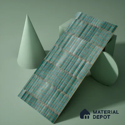 Faux Subway Wall Tile TL 04689 C Pencil Kitkat Solara French Blue 2 ft x 1 ft Ceramic Glossy Finish - 9 mm | Suitable For Kitchen, Bathroom Walls and Backsplashes | Please Expect a Slight Variation of Pattern (Sample)