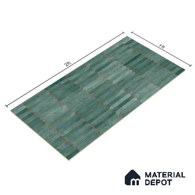 Faux Subway Wall Tile TL 04689 C Pencil Kitkat Solara French Blue 2 ft x 1 ft Ceramic Glossy Finish - 9 mm | Suitable For Kitchen, Bathroom Walls and Backsplashes | Please Expect a Slight Variation of Pattern (Sample)