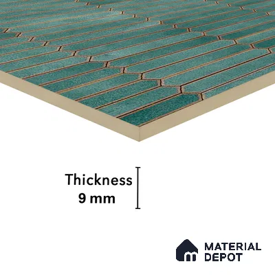 Faux Subway Wall Tile TL 04689 C Pencil Kitkat Solara French Blue 2 ft x 1 ft Ceramic Glossy Finish - 9 mm | Suitable For Kitchen, Bathroom Walls and Backsplashes | Please Expect a Slight Variation of Pattern (Sample)
