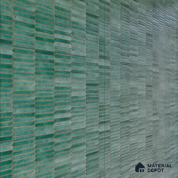 Faux Subway Wall Tile TL 04689 C Pencil Kitkat Solara French Blue 2 ft x 1 ft Ceramic Glossy Finish - 9 mm | Suitable For Kitchen, Bathroom Walls and Backsplashes | Please Expect a Slight Variation of Pattern (Sample)