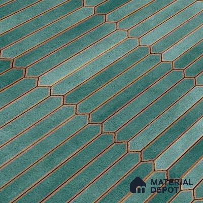Faux Subway Wall Tile TL 04689 C Pencil Kitkat Solara French Blue 2 ft x 1 ft Ceramic Glossy Finish - 9 mm | Suitable For Kitchen, Bathroom Walls and Backsplashes | Please Expect a Slight Variation of Pattern (Sample)