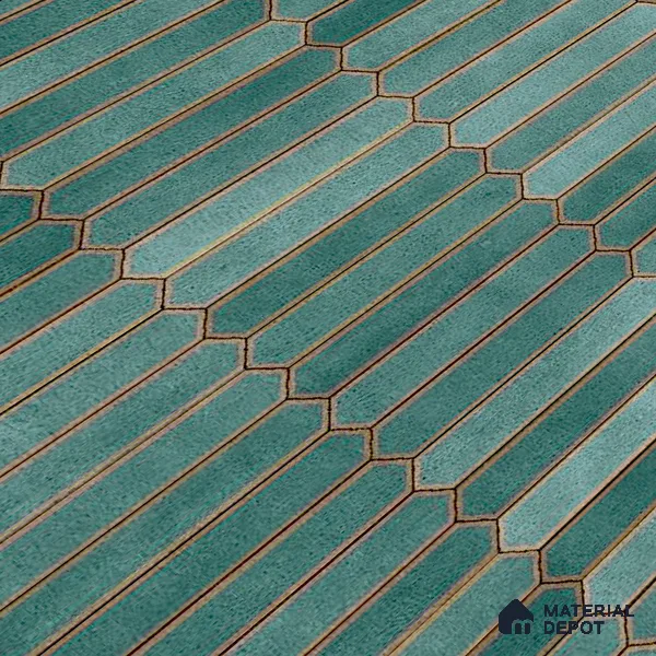 Faux Subway Wall Tile TL 04689 C Pencil Kitkat Solara French Blue 2 ft x 1 ft Ceramic Glossy Finish - 9 mm | Suitable For Kitchen, Bathroom Walls and Backsplashes | Please Expect a Slight Variation of Pattern (Sample)