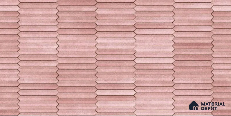 Faux Subway Wall Tile TL 04689 D Pencil Kitkat Solara Pink Palette 2 ft x 1 ft Ceramic Glossy Finish - 9 mm | Suitable For Kitchen, Bathroom Walls and Backsplashes | Please Expect a Slight Variation of Pattern