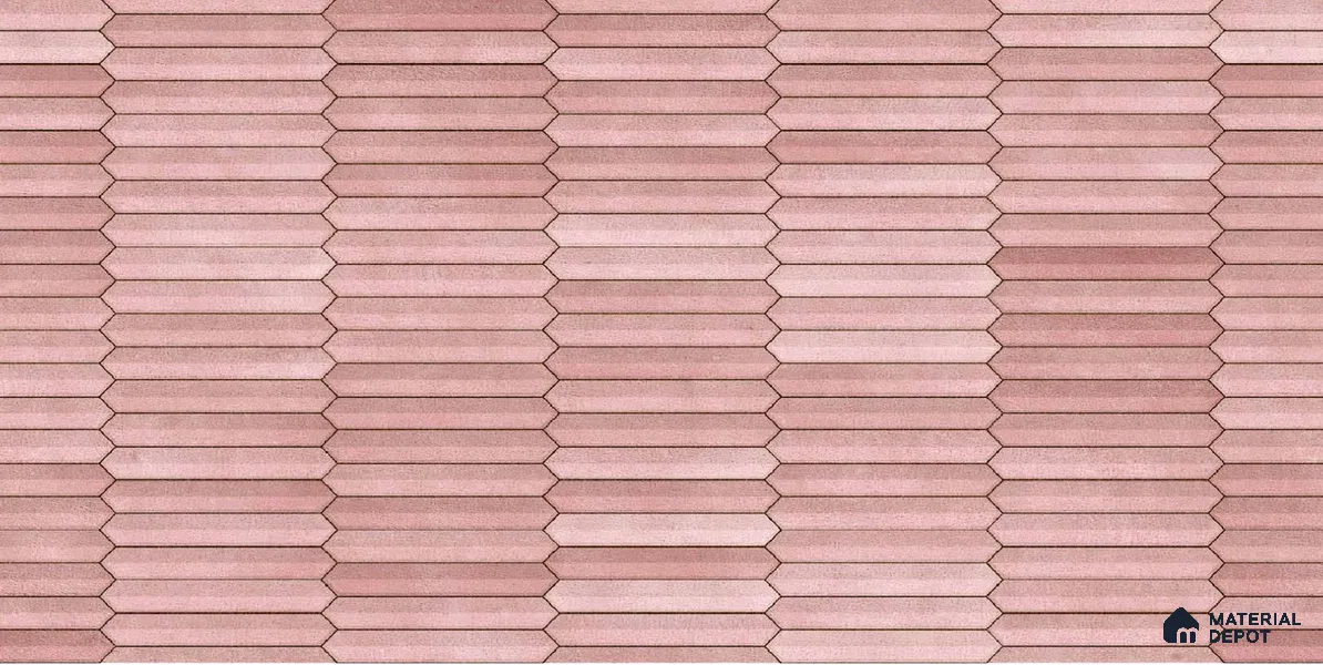 Faux Subway Wall Tile TL 04689 D Pencil Kitkat Solara Pink Palette 2 ft x 1 ft Ceramic Glossy Finish - 9 mm | Suitable For Kitchen, Bathroom Walls and Backsplashes | Please Expect a Slight Variation of Pattern
