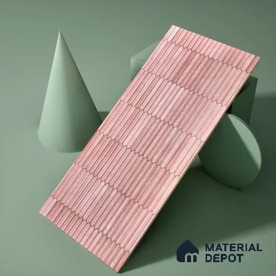 Faux Subway Wall Tile TL 04689 D Pencil Kitkat Solara Pink Palette 2 ft x 1 ft Ceramic Glossy Finish - 9 mm | Suitable For Kitchen, Bathroom Walls and Backsplashes | Please Expect a Slight Variation of Pattern