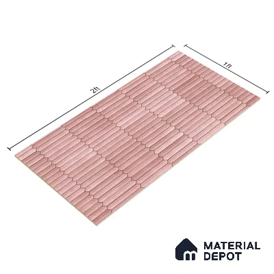 Faux Subway Wall Tile TL 04689 D Pencil Kitkat Solara Pink Palette 2 ft x 1 ft Ceramic Glossy Finish - 9 mm | Suitable For Kitchen, Bathroom Walls and Backsplashes | Please Expect a Slight Variation of Pattern